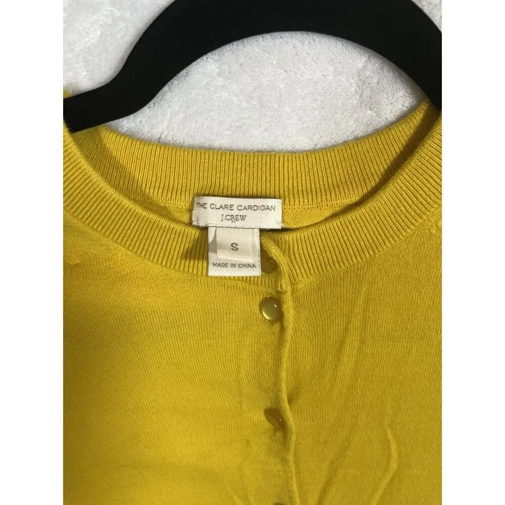 J Crew Clare Cardigan Sweater Cotton Small Ivory Pearl Buttons